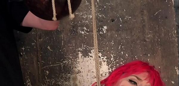  Big tits redhead hogtie and anal fuck